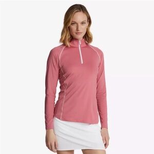 RLX Ralph Lauren Golf Airflow Jersey Quarter-Zip Pullover - pink - size M